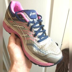 Asics Women's Athletic Shoes - Pink, Gray, and Blue